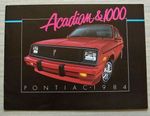PONTIAC ACADIAN & 1000 1984 Canada Market Car Sales Brochure
