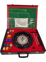 Casino Roulette Set with Wheel Chips and Felt Layout in Case