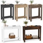Narrow Hallway Console Table w/ USB Ports Storage Shelf Entryway Living Room