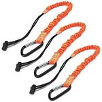 Pack of 3 Orange Tool Lanyard Retractable Safety Protection Aluminium Carabiner