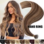 THICK Nano Ring Tip Double Drawn Remy Human Hair Extensions Micro Beads 150g Icy