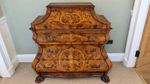 Large French Style Marquetry Bombe Writing Bureau Secretaire