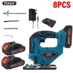 Cordless Jig Saw Electric jigsaw with 2x 21V Battery and Charger Blade