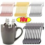 Cat Spoon Coffee Teaspoon Stainless Steel Hanging Cup Tea Spoon Dessert Scoop UK