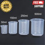 50-500ml 4 set Small Measuring Cup Transparent Jug Tool Kitchen Beaker Plastic