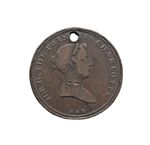 Antique 1817 Death of Princess Charlotte Halfpenny Conder Token Pendant