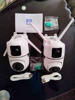 2 x Yi iot Security Camera 1296P HD infrared night vision Dual Lens Wifi 2.4GHz