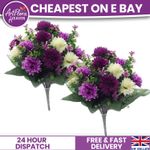 Artificial Flower Memorial Grave spiky Hand made roses and chrysanthemums