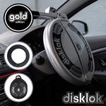 DISKLOK Gold Edition MEDIUM 39-41.5cm Silver Steering Wheel Lock Inc Bag & Cover