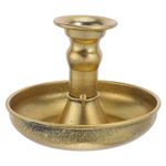 Golden Vintage Metal Candle Holder Stylish Rustic Design for Home Decor