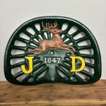 Cast Iron John Deere Tractor Seat - Decorative Farming / Agricultural Seat