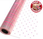 Pink Dots Clear Cellophane Gift Wrap Birthday Wedding Baby Girl Hamper Baskets