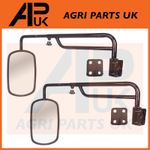 PAIR Telescopic Mirror Arms & Heads for Tractor Ford New Holland Massey Ferguson