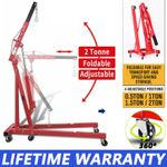 2 Ton Hydraulic Folding Engine Crane Hoist Lift Stand Lifting Garage Workshop UK
