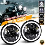 2 x Triumph Speed Street Triple Rocket LED Headlights Black 5.75" E MARKED Pair