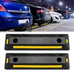 2X Heavy Duty Parking Wheel Stopper Garage Stop 13.5*52cm Caravan Rubber Block