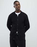 River Island Mens Cardigan Black Regular Fit Knitted Button Up Jumper Top