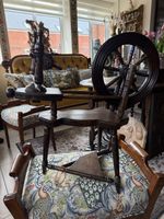 Antique Victorian Small Spinning Wheel In Working Order. Fabulous 22”x20”