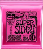 3x Ernie Ball Super Slinky Electric Guitar Strings 9-42 + 3 Guitar Picks