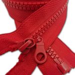 1-15pc RED Open End CHUNKY Zip Size #5 Plastic Fastener Single Slider Zipper