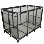 Mesh Storage Trolley Rectangular Metal Mesh Trolley Black
