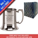 Personalised Engraved Metal Tankard, Gift Boxed, Personalise Any Message