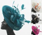 Big Saucer Sinamay On Headband Fascinator Wedding Ladies Ascot Hat
