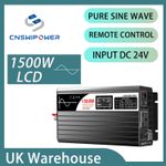Pure Sine Wave Power Inverter DC 24V TO AC 230V 1500W 3000W Converter Car LCD