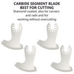 4PCS Multi Oscillating Saw Blades Diamond Segment Tool Grit Grout Removal Tools