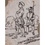 Joseph Simon Volmar soldiers military study unique ink drawing 19th century