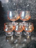 Vintage Brandy Peach Glasses Set Of 5
