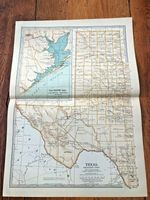 1903 large colour fold out map titled " texas - western part " 