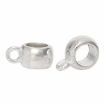 Pendant Bail Beads - 50pcs - Silver Tone - Metal Charm Hangers - 9mm x 4mm