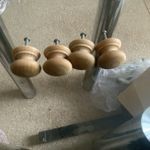 Vintage old Antique Wood Wooden 4 Decorative Cupboard Door Handles Draws 