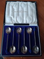 Antique Art Deco 1930S Boxed EPNS Coffee Bean Spoons