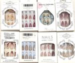 8 press on nails flowers Hearts Gems Pears French Tip Cherry Design Summer