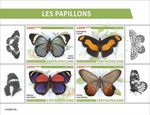 BUTTERFLIES Butterfly Insects MNH 4v-Stamp Sheet #823 (2023 Central Africa)