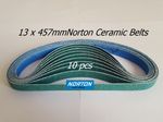 13 X 457MM NORTON CERAMIC R929 SANDING BELTS FOR POWER FILE PREMIUM QUALITY 