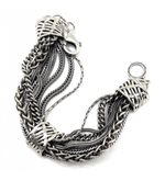 Silpada 925 Sterling Silver "Talk of the Town" Multi-Strand Bracelet 7-8"