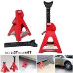 Home 2x3 / 6 Ton Axle Jack Stands Heavy Duty Auto Car Lifting Floor Ratchet Tool