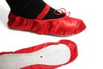 Ballet Shoes Adult Size red Satin Full Sole Sewn