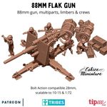 WWII German 88mm Flak Gun with Crew- Resin Bolt Action / Chain of Command