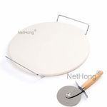2026 NEW Pizza Stone Baking Set with Rack And Handle for Oven BBQ Home Use