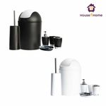Bathroom set 6pc Bathroom Accessories Set Bin Soap Dispenser Toothbrush Tumbler
