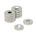 Neodymium N42 Countersunk Magnets - 10mm dia x 2mm thick x 3mm - 1.2kg Pull