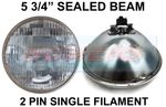 5 3/4" GENUINE SEALED BEAM HEADLIGHT HEADLAMP FOR CLASSIC CAR 2 PIN INNER