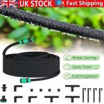 7m-200m Black Porous Soaker Hose Watering Pipe Drip Seep Irrigation Garden Lawn