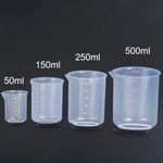 50-500ml 4 set Small Measuring Cup Transparent Jug Tool Kitchen Beaker Plastic