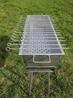 Stainless steel grill 800mm long, shish kebab grill, Mangal (мангал) made of 2mm stainless steel