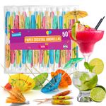 50-200pk Paper Cocktail Umbrellas | Birthday Party Drink Decorations Accessories